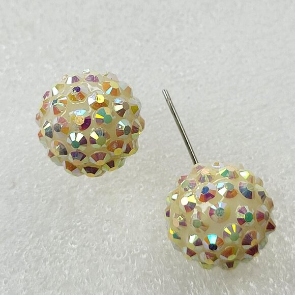 Sparkling Dome Rhinestone Earrings - Picture 3 of 9